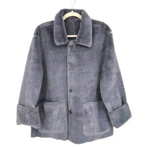 Brandon Thomas Faux Fur Reversible Jacket Gray Size XL